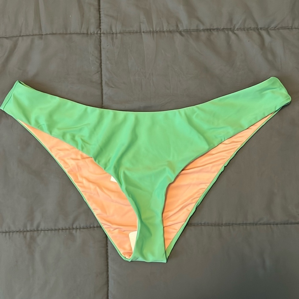 JCrew Curved Waist Cheeky Bikini Bottom Green Size XXL NWT